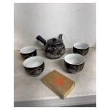 Japanese Porcelain Tea Set with Teapot and Cups