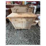 Wooden Washstand Cabinet with Drawer 30x28