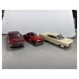 3 Toy Cars: 2 Plastic, 1 Metal Tootsietoy