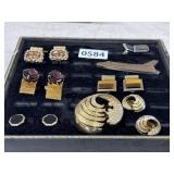 Signed Pell Jewelry, Cufflinks, and Knife Lot