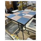 Square Tile Top Side Table With Iron Base