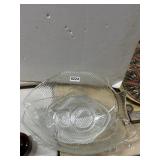 Clear Glass Fish-Shaped Serving Bowl Set