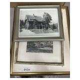 3 Framed Pictures: Hand-Colored European Scenes