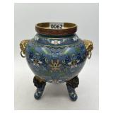 Chinese Cloisonné Tripod Censer, 8'
