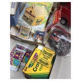 Lot: Trading Cards, Model Kit, Crayola Tin