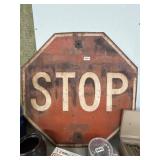 Vintage Metal STOP Sign Octagonal
