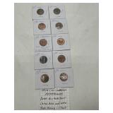 9 Dutch VOC Duit Coins, 1732-1758