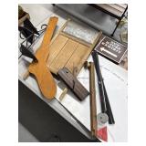 Primitive Lot: Washboard, Shoe Form, Hand Plane