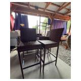 4 Wicker-Style Bar Height Chairs