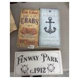 Three Wooden Decorative Signs, Approx 14' Long