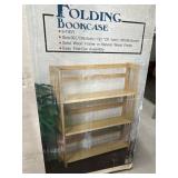 3-Tier Solid Wood Folding Bookcase, 30 Inch