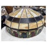 24' Stained Glass Hanging Lamp With Floral Band