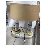 Ceramic Double-Column Table Lamp With Shade