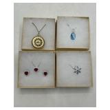 4 Assorted Pendant & Earring Sets