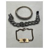 Sterling and Metal Bracelets Lot, 3 Pieces