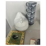 3 Piece Rooster & Hen Ceramic Kitchen Lot