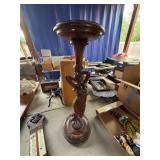 Carved Wood Figural Pedestal Stand