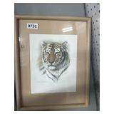 Charles Fracé Bengal Tiger Print, Framed 12x15'