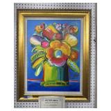 Peter Max Vase of Flowers Ver IV, 18x24, 2003