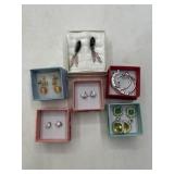 Earrings Lot with Gemstone and Cameo