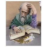 Capodimonte 10' Porcelain Scholar Bust Italy