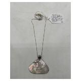 Sterling & Abalone Pendant on Box Link Chain