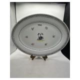 18' Oval Porcelain Platter With Heraldic Crest