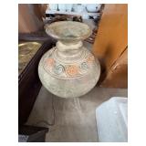 Decorative Textured Ceramic Vase with Swirl Motif