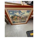 Harbour Morning Print by Hazel Soan, 37x34 Framed