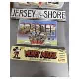 Three Wood Signs, Largest 20' Jersey/Disney/Beach