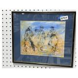 Kushner Signed 11x14 Framed Dancing Figures Art