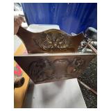 Embossed Brass Wall Pocket With Double Eagle Crest