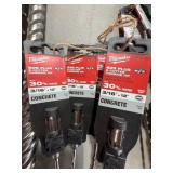 4 Milwaukee 3/16' x 12' SDS-Plus Concrete Bits