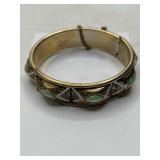 Damascene Bracelet with Opals and Safety Pin