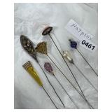 Decorative Hatpins, Mixed Materials, 7pcs