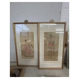 Pair Framed Chinese Female Portrait Pictures