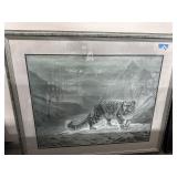 Charles Fracé Signed Snow Leopard Print 40x36
