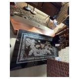 Asian Inlay Coffee Table with Crane Motif