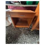 Mid-Century Modern Teak Nightstand With Drawer