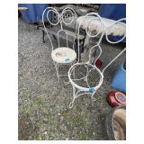 White Metal Ice Cream Parlor Chairs