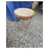 Rustic Metal and Wood Industrial Side Table
