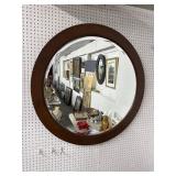 Round Wall Mirror With Wood Frame 40x40 Inches