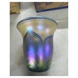 7' Jack Barlow Signed Art Glass Vase, 1982