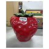 Ceramic Strawberry-Shaped Lidded Cookie Jar