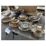 Huge Silver Plate Serving Ware Lot Lot