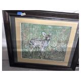 Charles Frace Signed 27x32 Deer Print Framed