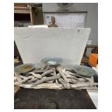 Driftwood and Metal Three-Plate Stand, 18'