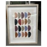 Pair Framed Modern Abstract Art Prints, 25x19'