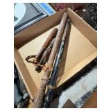 Four Wooden Police Batons