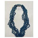 6-Strand Turquoise Nugget Necklace Leaf Clasp